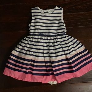 Pink & navy  stripped dress